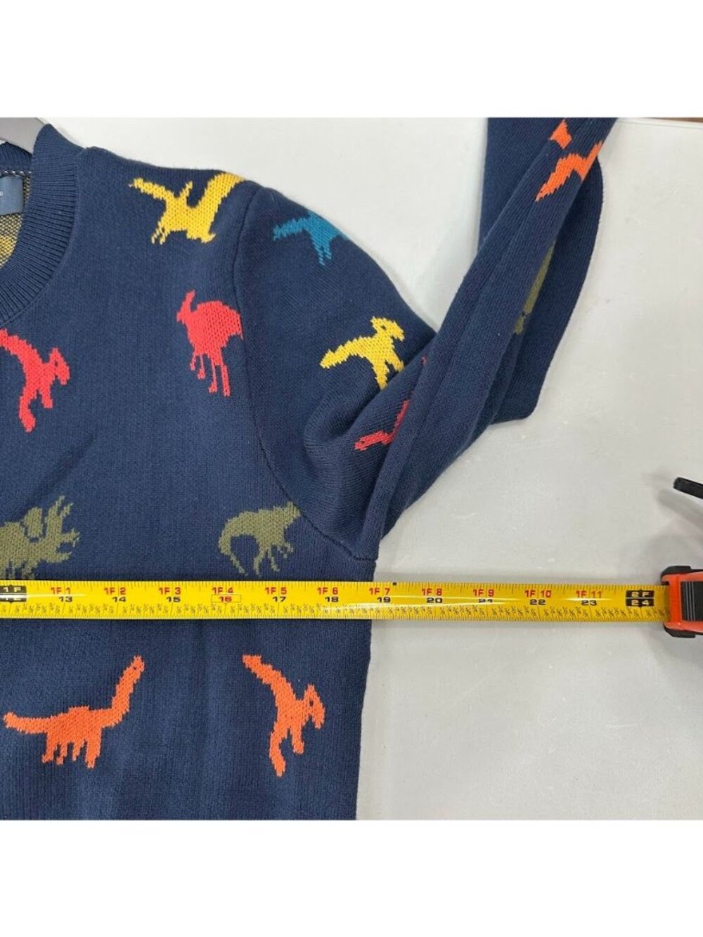 ModCloth Ms Frizzle Dinosaur Print Button Knit Cardigan Sweater Womens sz Medium - Picture 7 of 8